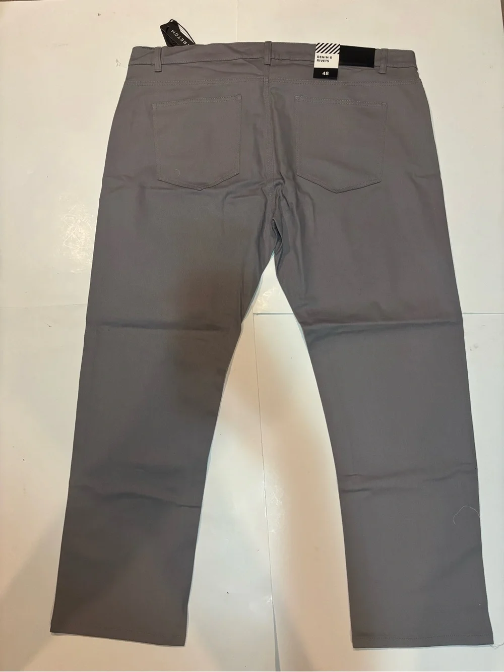 Denim & Rivets Mens Stretch Pants Gray Straight Leg 5 Pocket/ Sizes Vary NWT